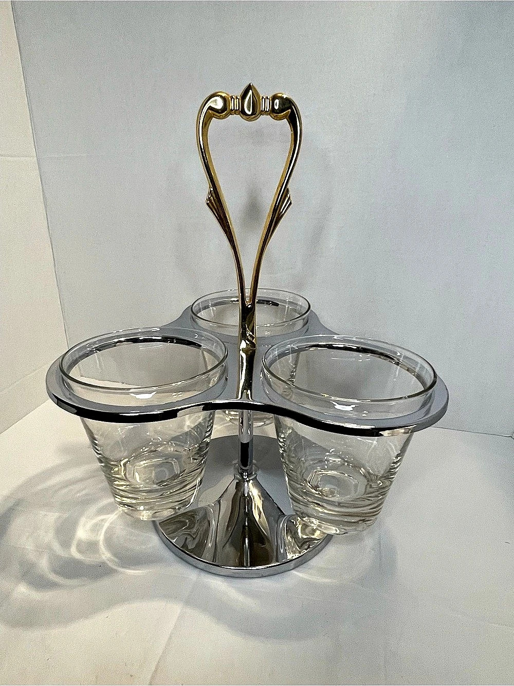MCM Glass condiment caddy
